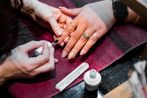 Nail being painted