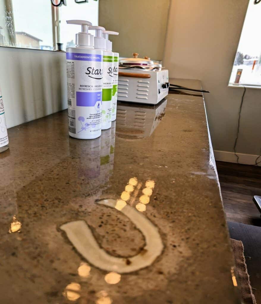 Picture of hair products on the counter